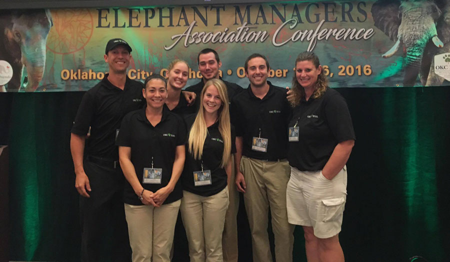 Rachel Emory and the elephant care staff at the Elephant Managers Conference